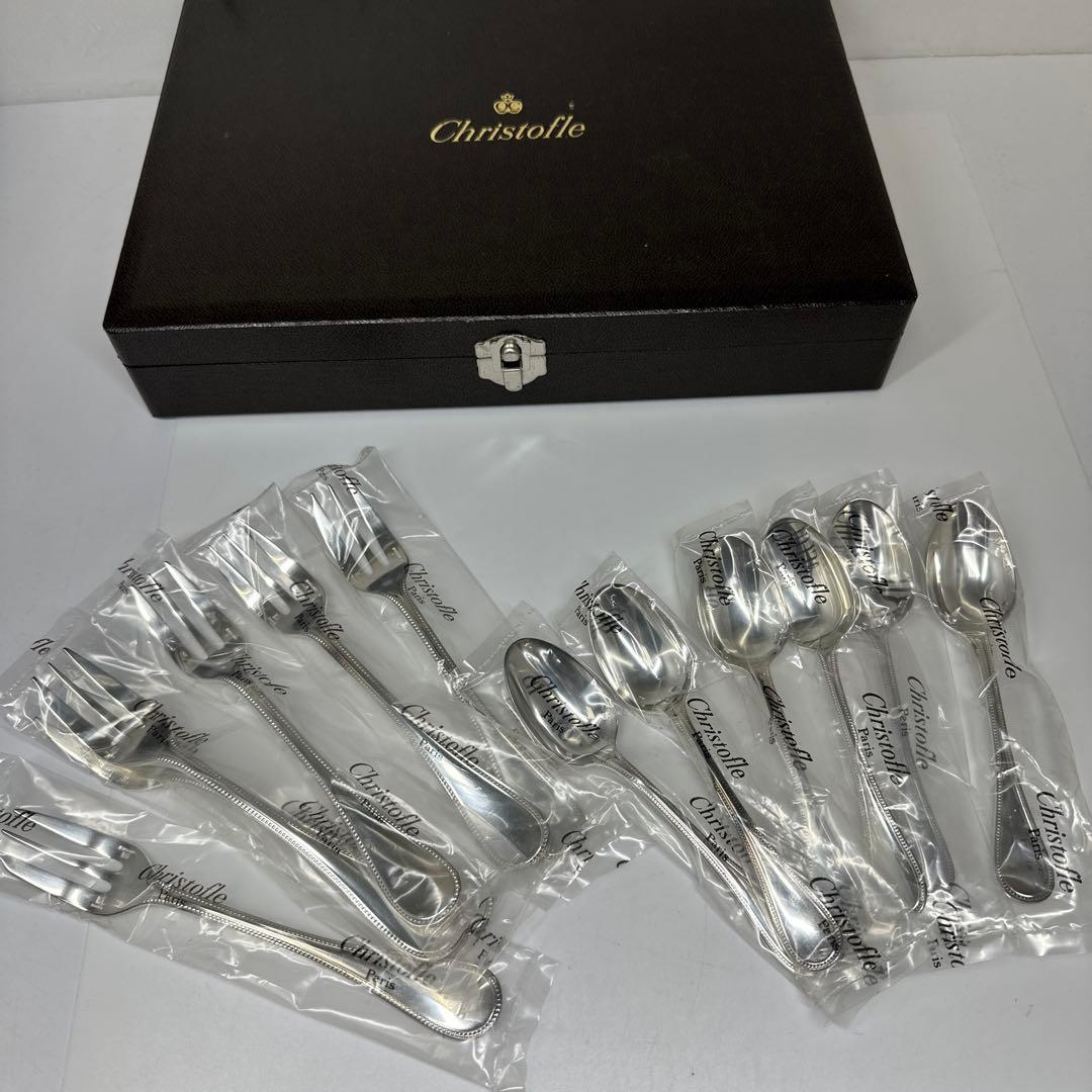 クリストフル　未使用品カトラリー18客　ボックス付　東さ7-0421☆2F