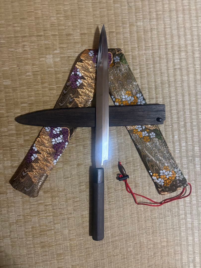 義成作　刺身包丁　半鏡面仕立　刃渡り約27㎝