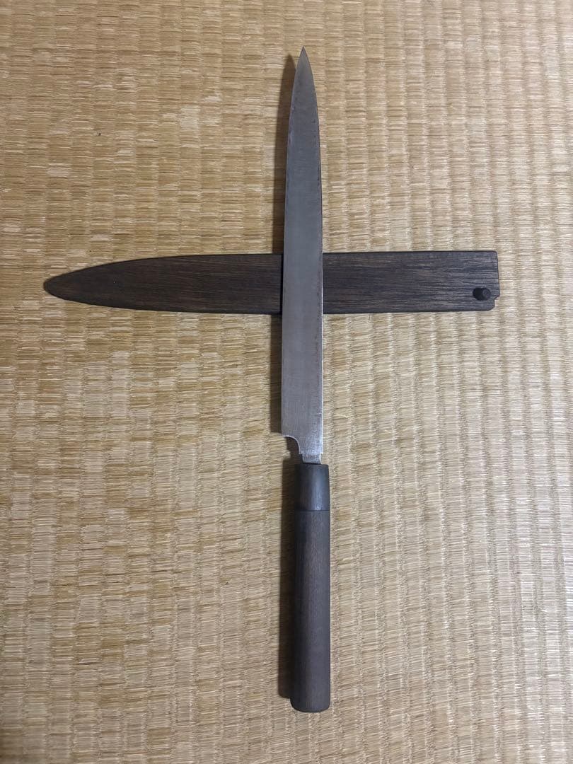 義成作　刺身包丁　半鏡面仕立　刃渡り約27㎝