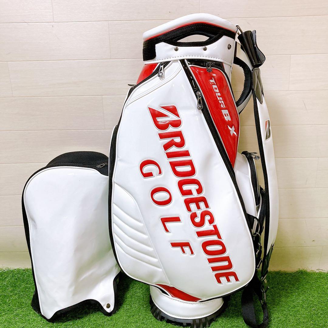 M6.ブリジストン　ツアービー　X キャディーバッグ　エナメル　3点式　ゴルフ