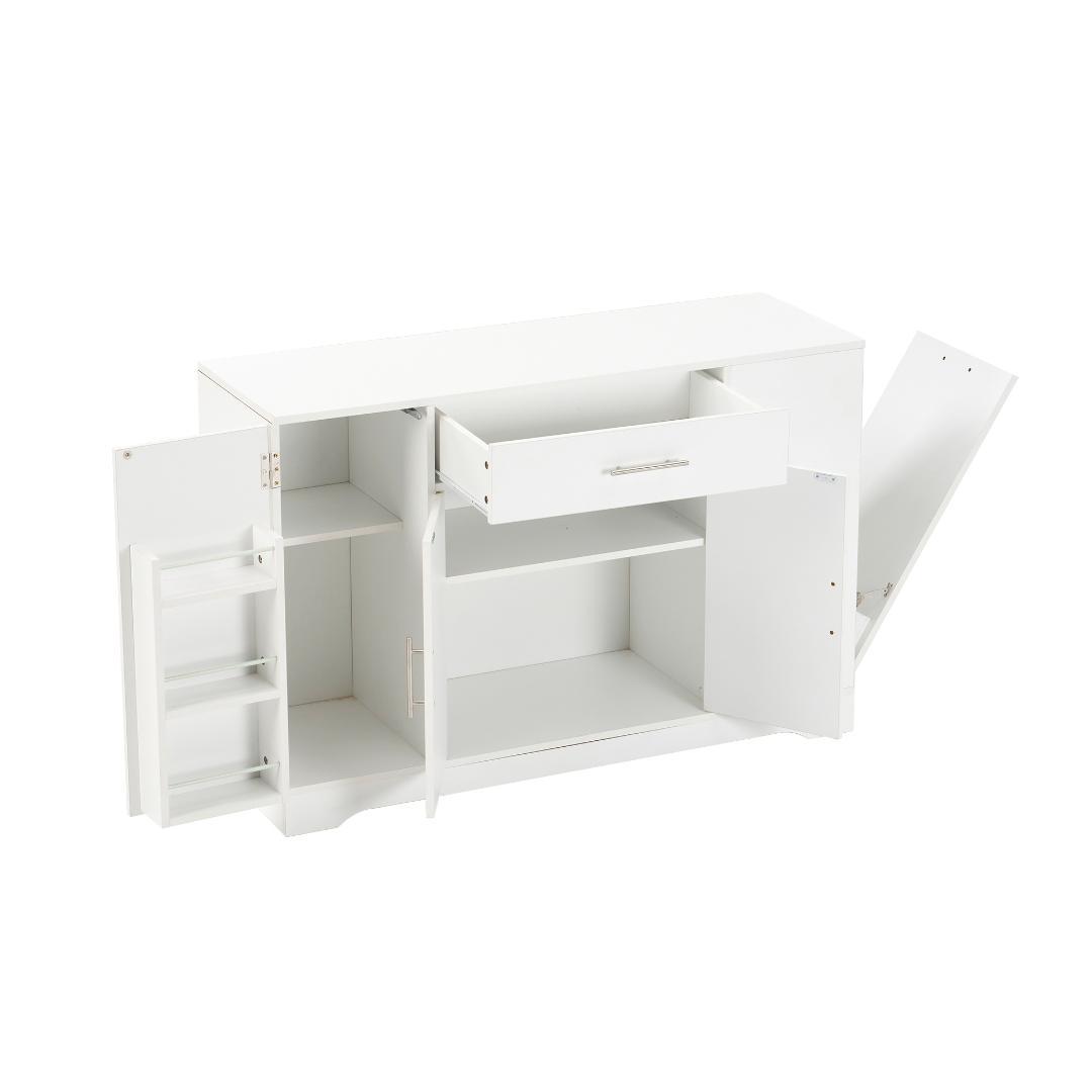 35％OFFタイムセール！キッチンラック　食器棚　省スペース　WHITE