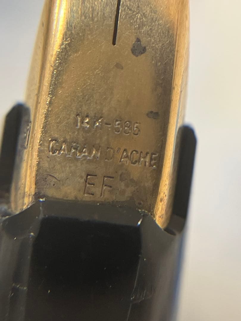 ゴールド 万年筆 ボールペン セット 刻印 585 14k ヴィンテージ 黒 金