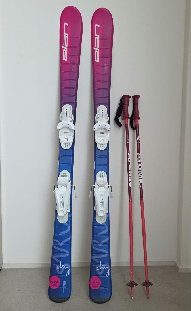 Elan 子ども用スキー 130cm 　ATOMIC　ストック90cm　セット