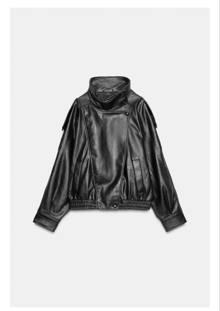 ZARA フェイクレザージャケット ブラック M 完売品