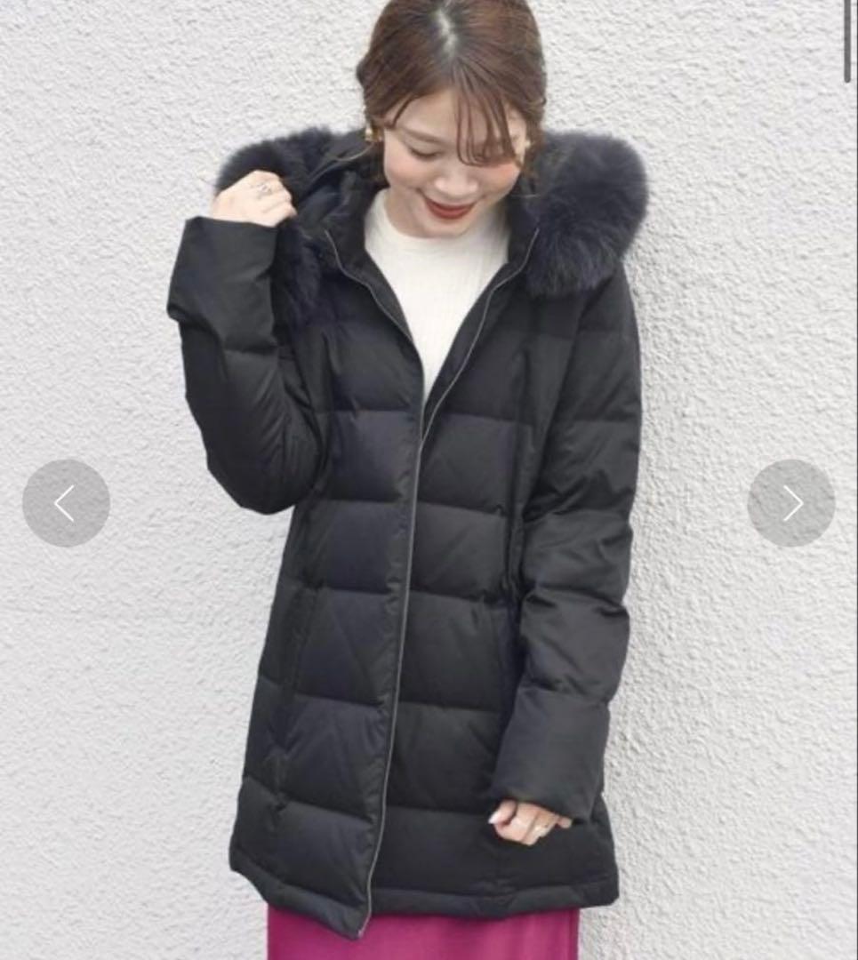 SHIPS ファーフードミドルダウン フォックスファー 38 美品