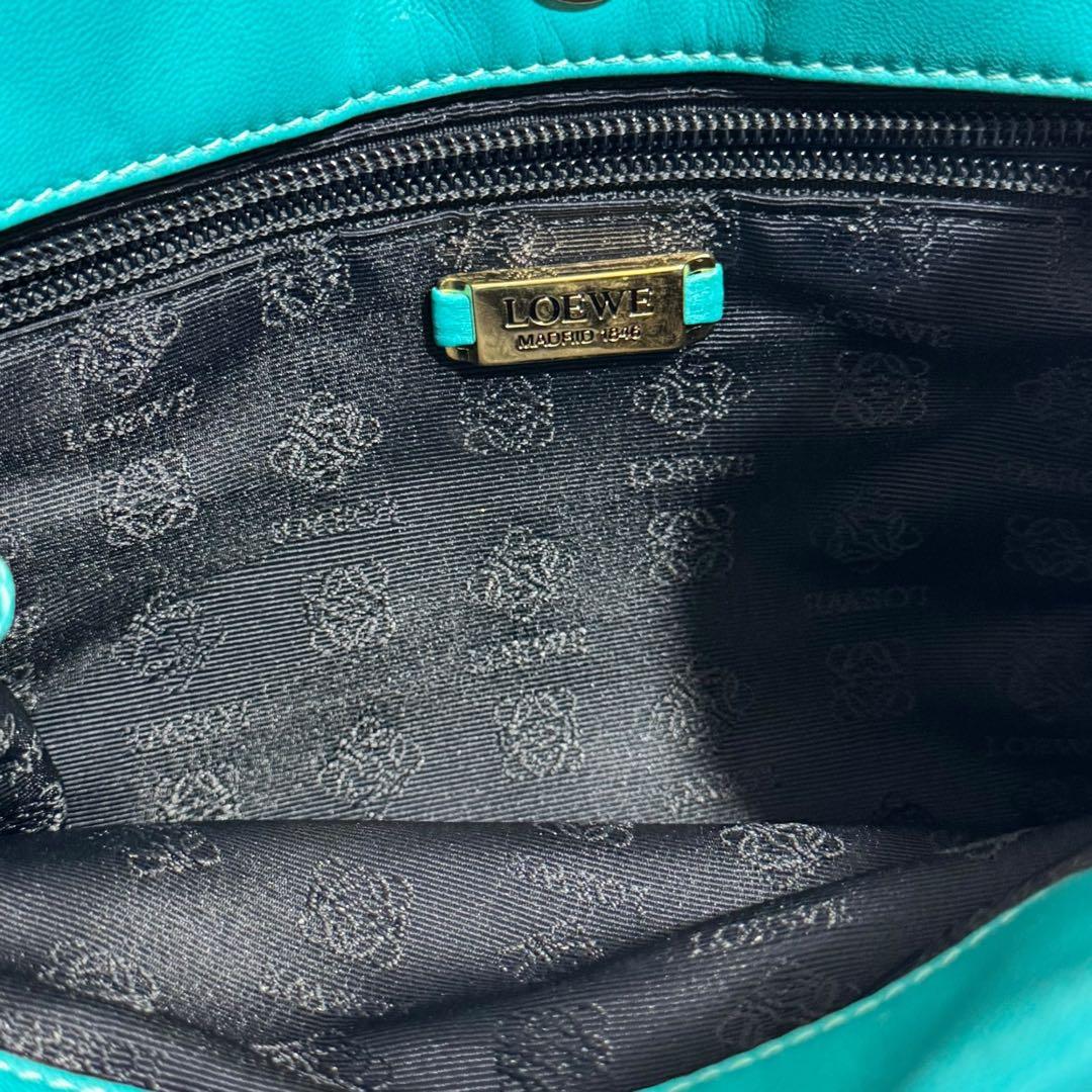 超美品✨LOEWE ロエベ　ショルダーバッグ　トートバッグ　青緑系　A5サイズ