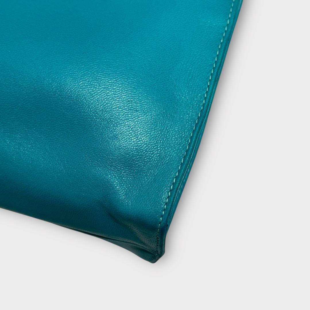 超美品✨LOEWE ロエベ　ショルダーバッグ　トートバッグ　青緑系　A5サイズ