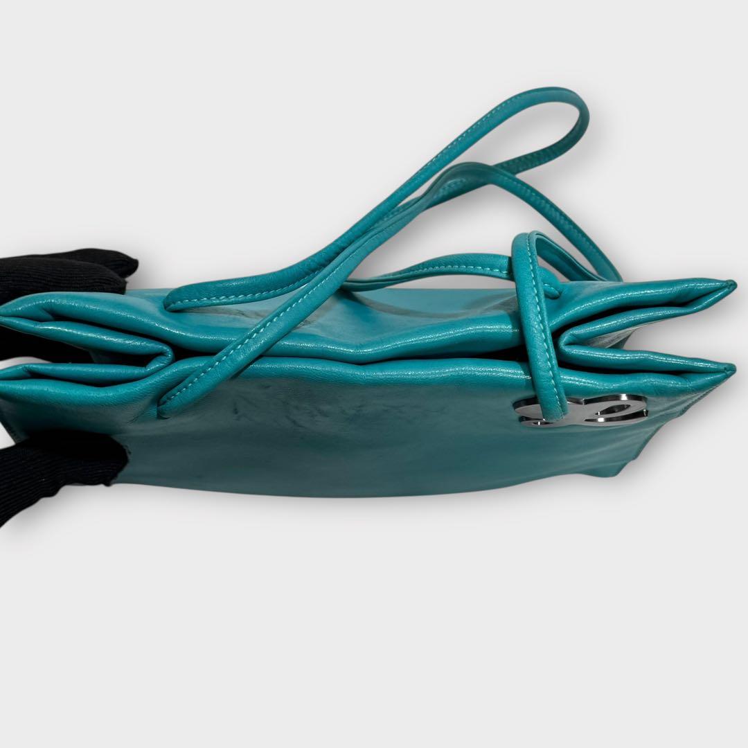 超美品✨LOEWE ロエベ　ショルダーバッグ　トートバッグ　青緑系　A5サイズ