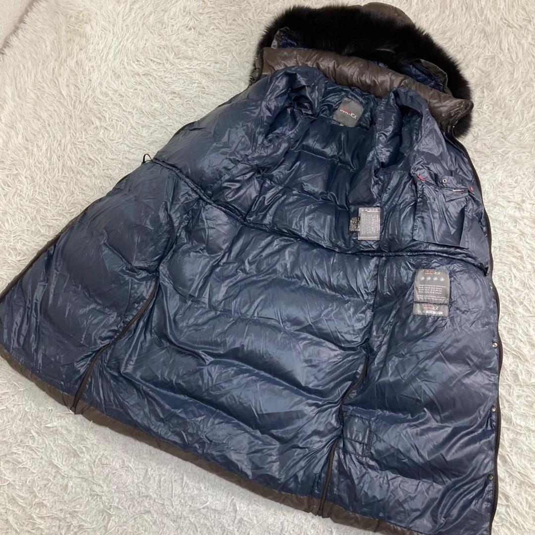 17201✨デュベティカ 42 L デネブ ラクーンファー ダウンコート 茶