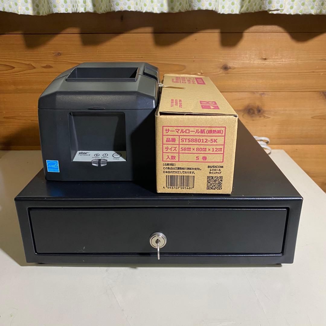 サーマルプリンター＆ドロアー　◼︎TSP650II スター◼︎精密レジロール付き