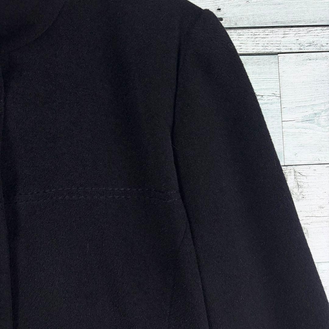 ☆高級アンゴラ100%☆レリアン　ロングコート　大きいサイズ13＋　ブラック