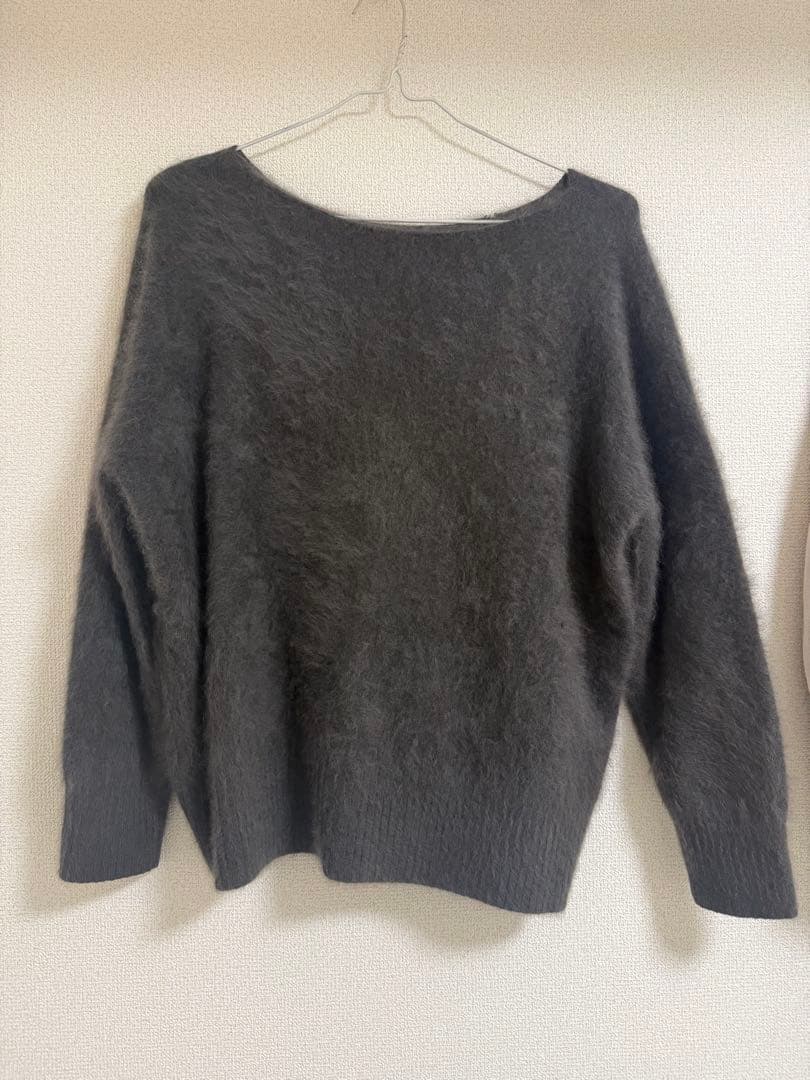 anuans ラクーン　ボートネック　ニットプルオーバー