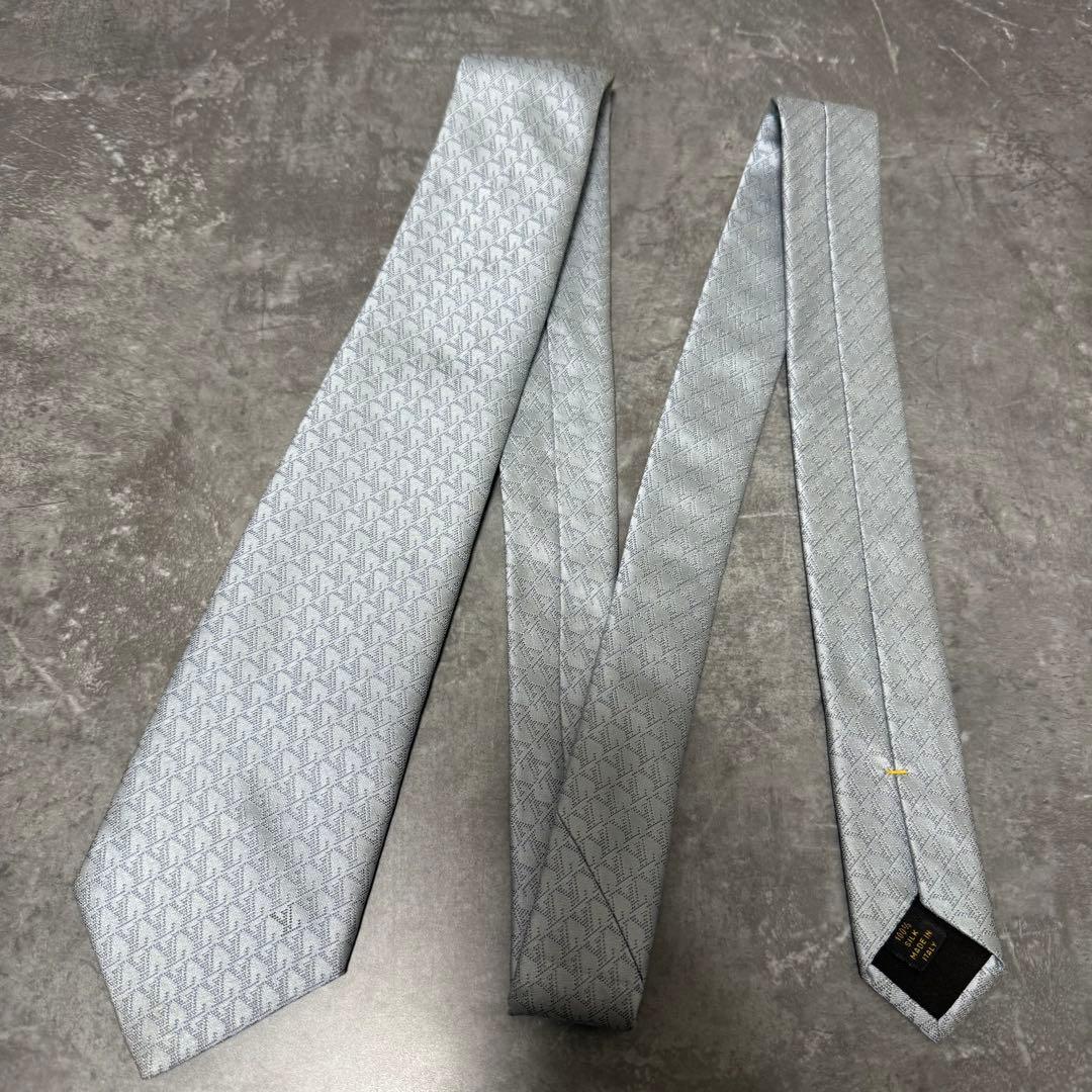 【きょう】ネクタイ モノグラム 総柄 シルバー 結婚式 希少