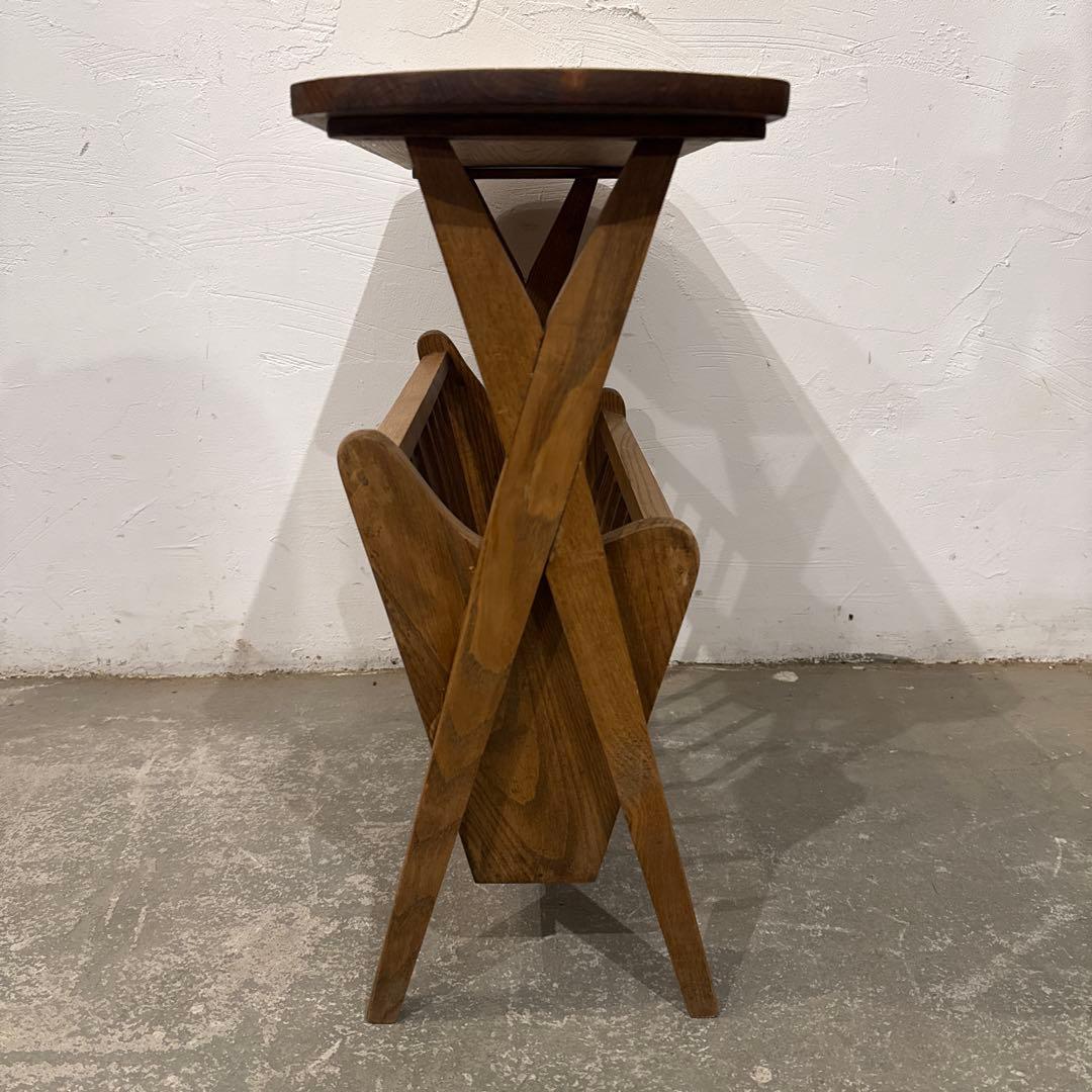 ヴィンテージ　サイドテーブル　ブックスタンド　マガジンラック