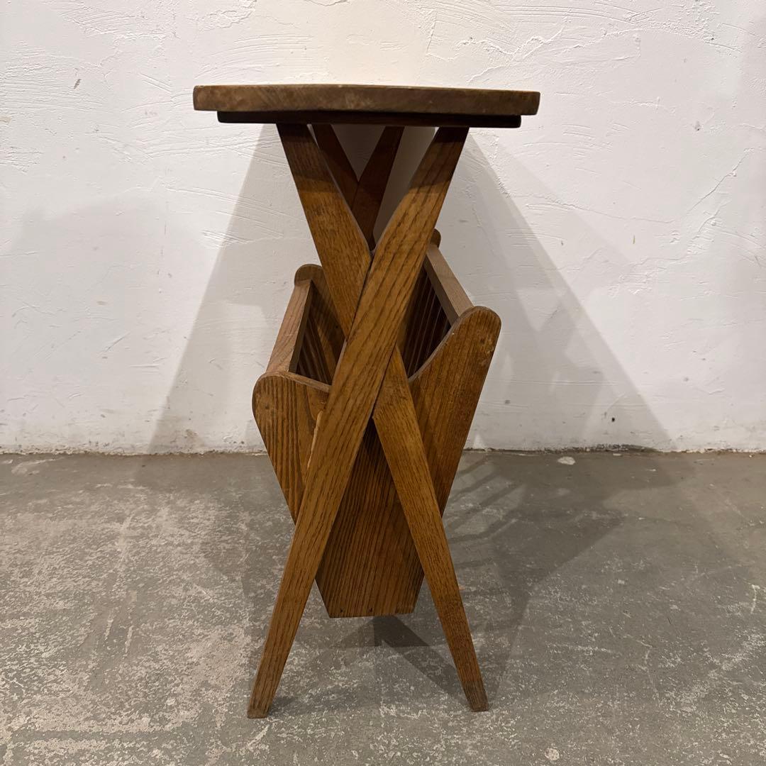 ヴィンテージ　サイドテーブル　ブックスタンド　マガジンラック