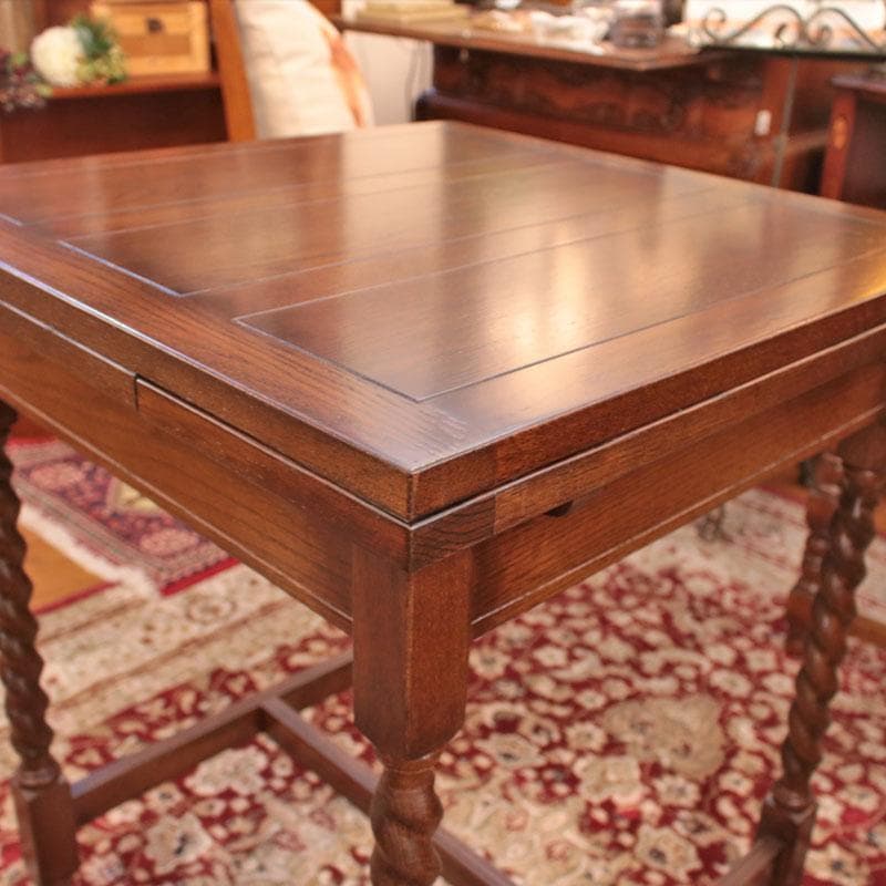 伸長式ダイニングテーブル 60cm~100cm オーク モダン 605-284