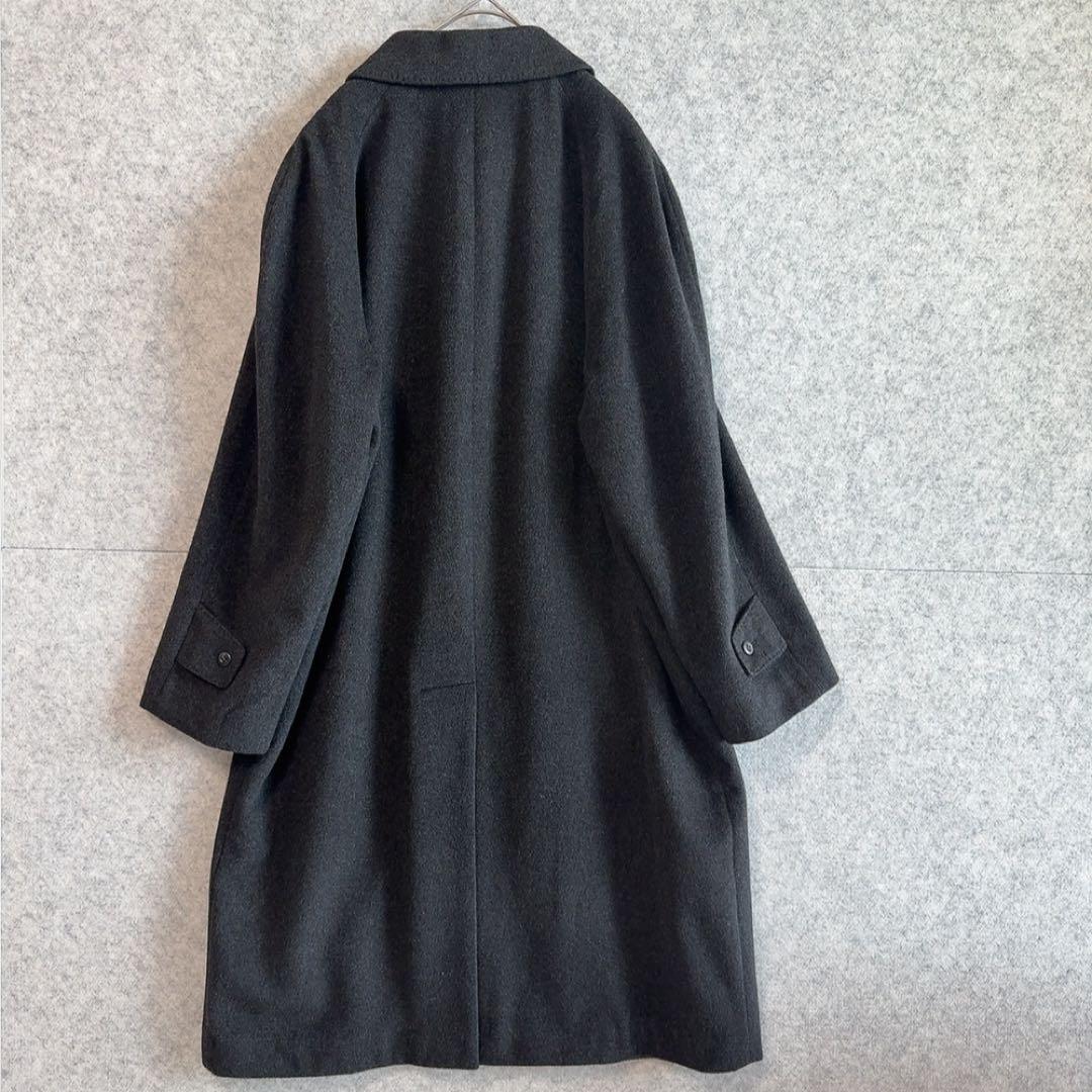 美品【カシミヤ100%】 比翼ボタン ステンカラーコート ウール 通勤 ビジネス