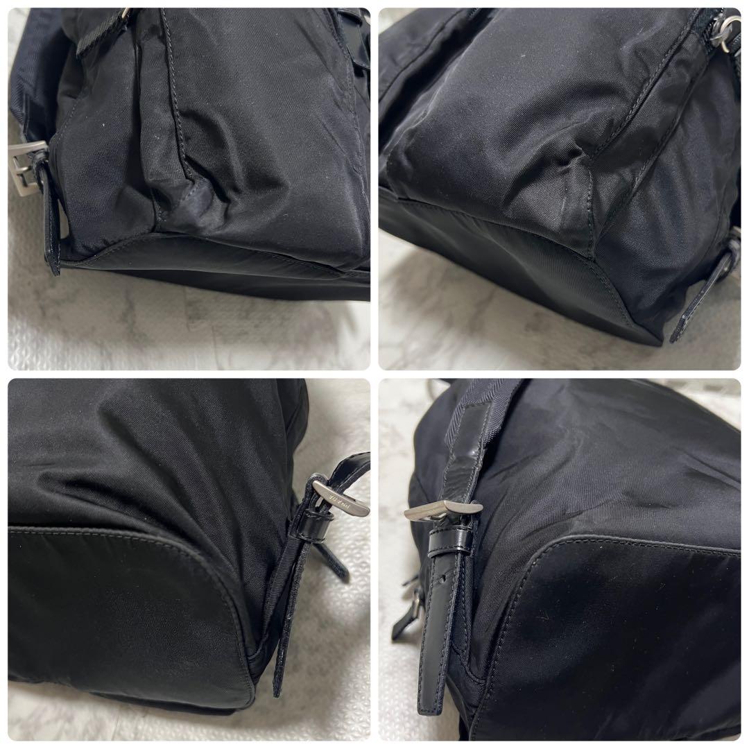 美品✨PRADA プラダ リュック バックパック ナイロン 三角ロゴ ブラック