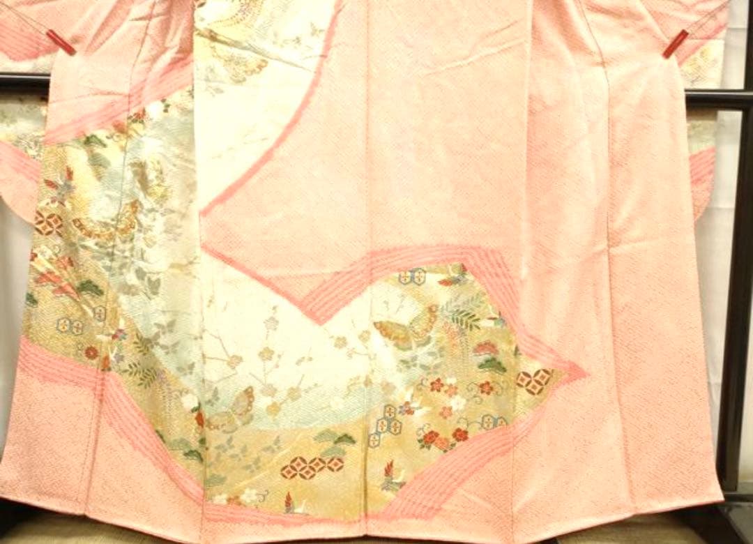 振袖 フルセット5点サイズM総絞り　蝶々金銀箔　売り切り終了