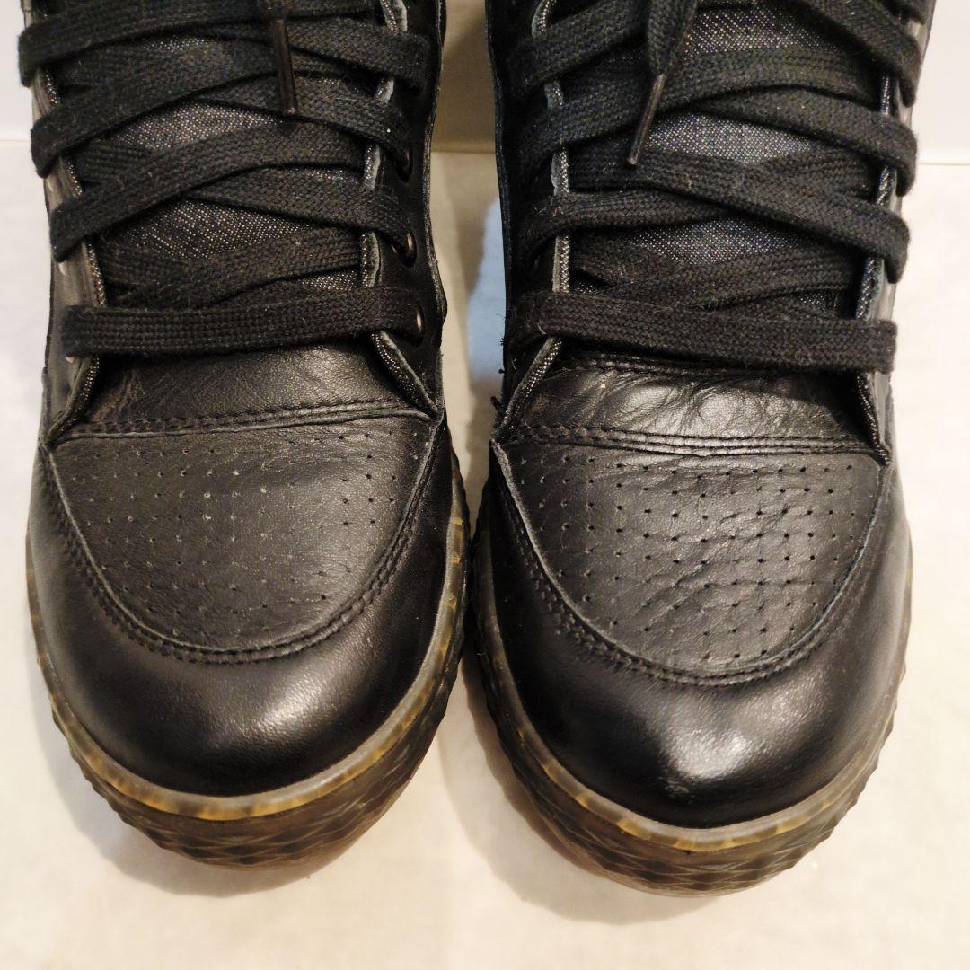 diesel ディーゼル　スニーカー　ハイカット　メンズ　プレートロゴ　ブラック