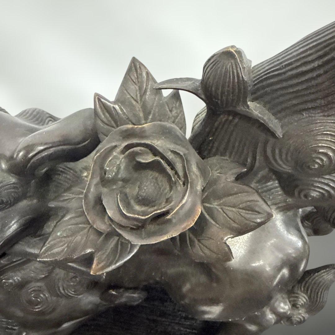 は*ま様 照雲　唐獅子牡丹　銅製　置物　縁起物