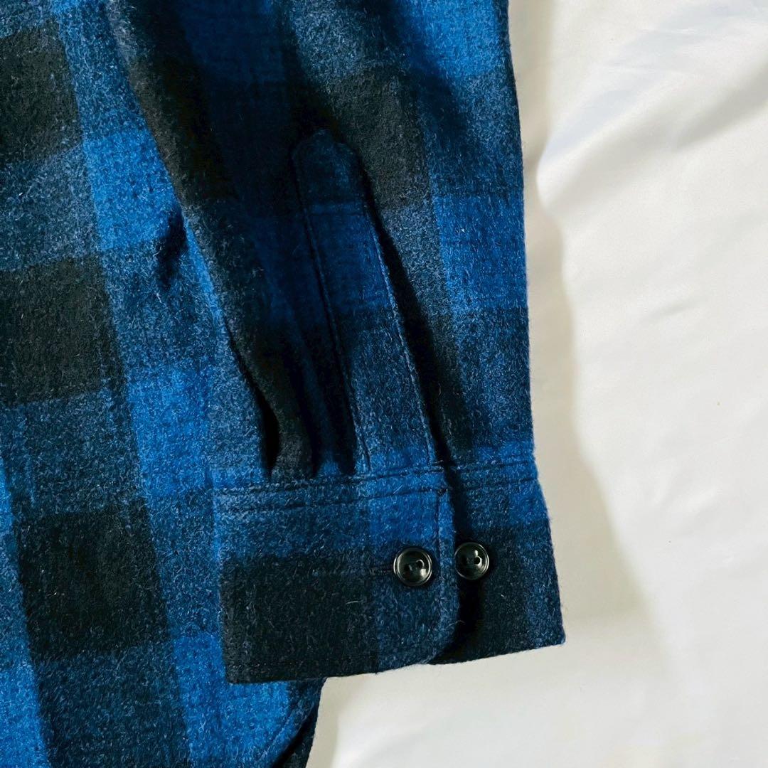 APE エイプ CPOシャツ ウール ブルー ブラック 長袖シャツ ネルシャツ