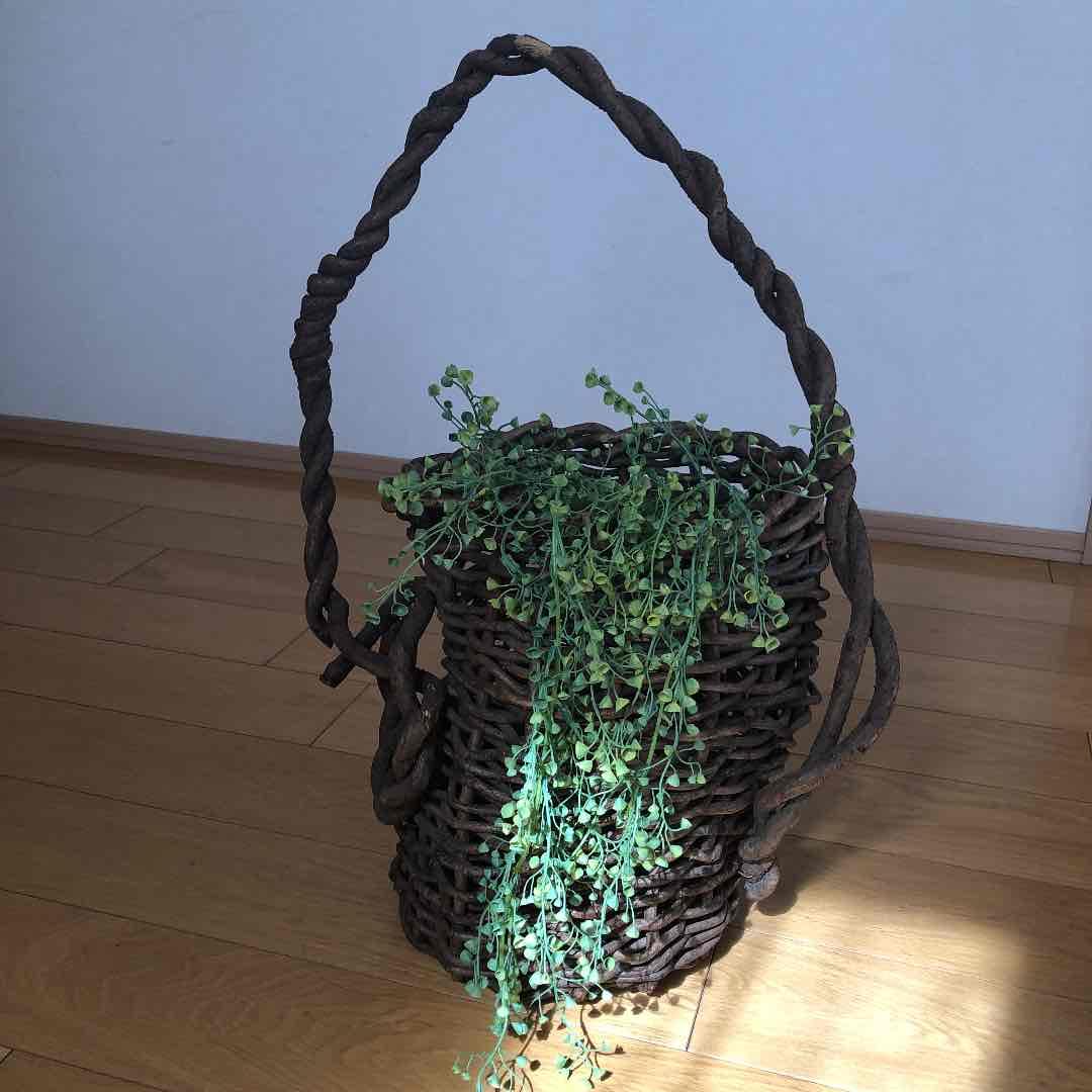アンティーク　籠　アケビ