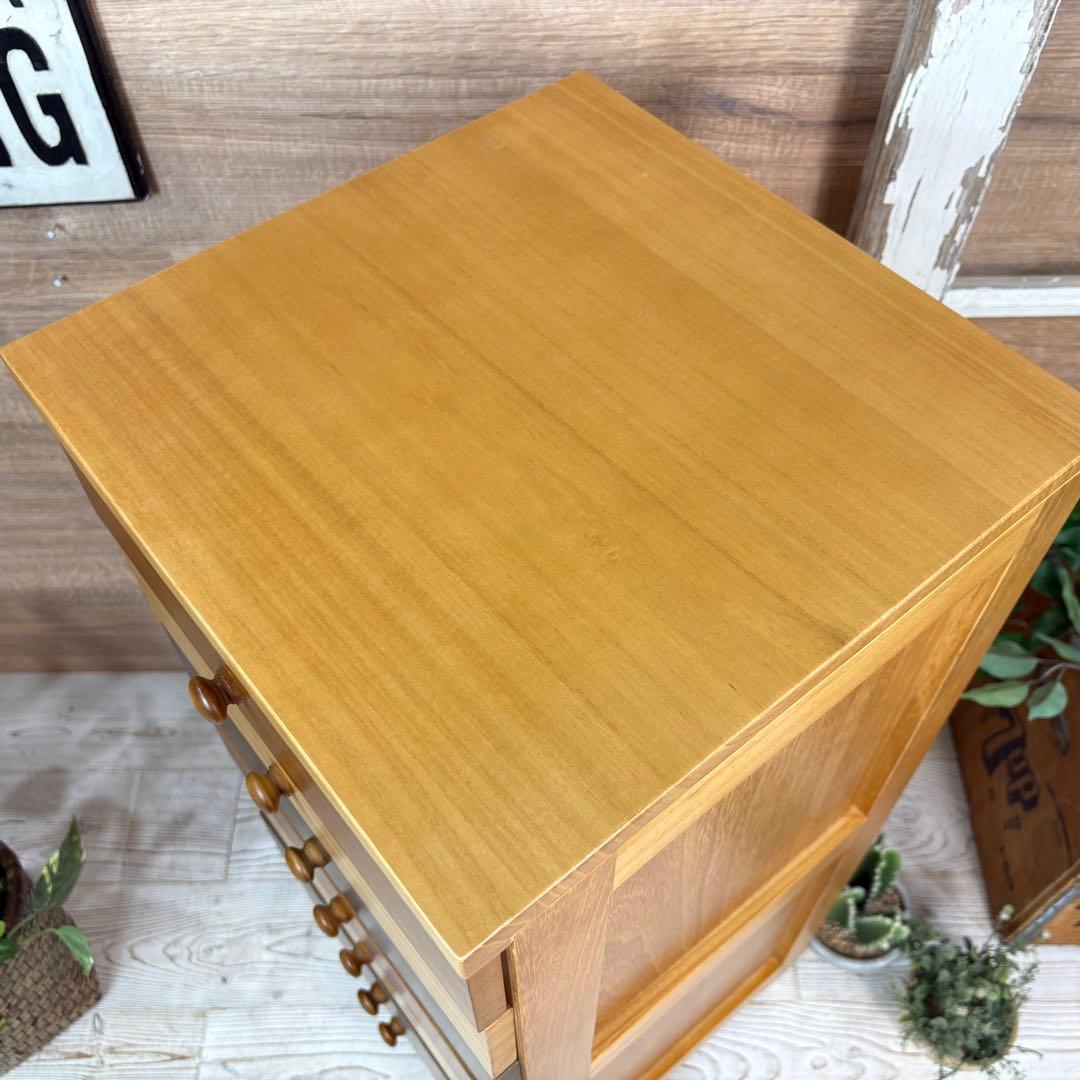 訳あり品【123】ナチュラルウッド桐材無垢木製カラー多引き出し7段チェストタンス