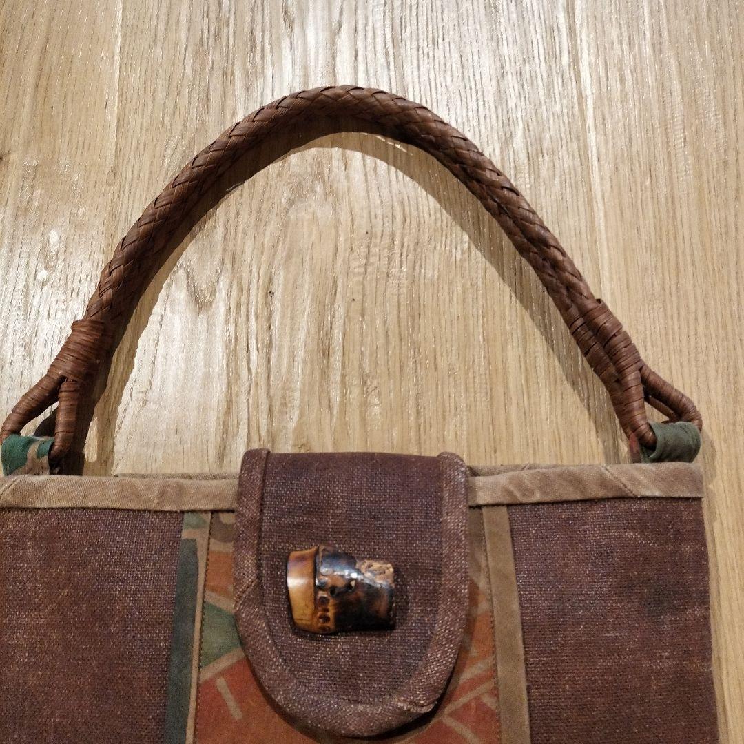 古布 酒袋 大漁旗柿渋染 トートバッグ