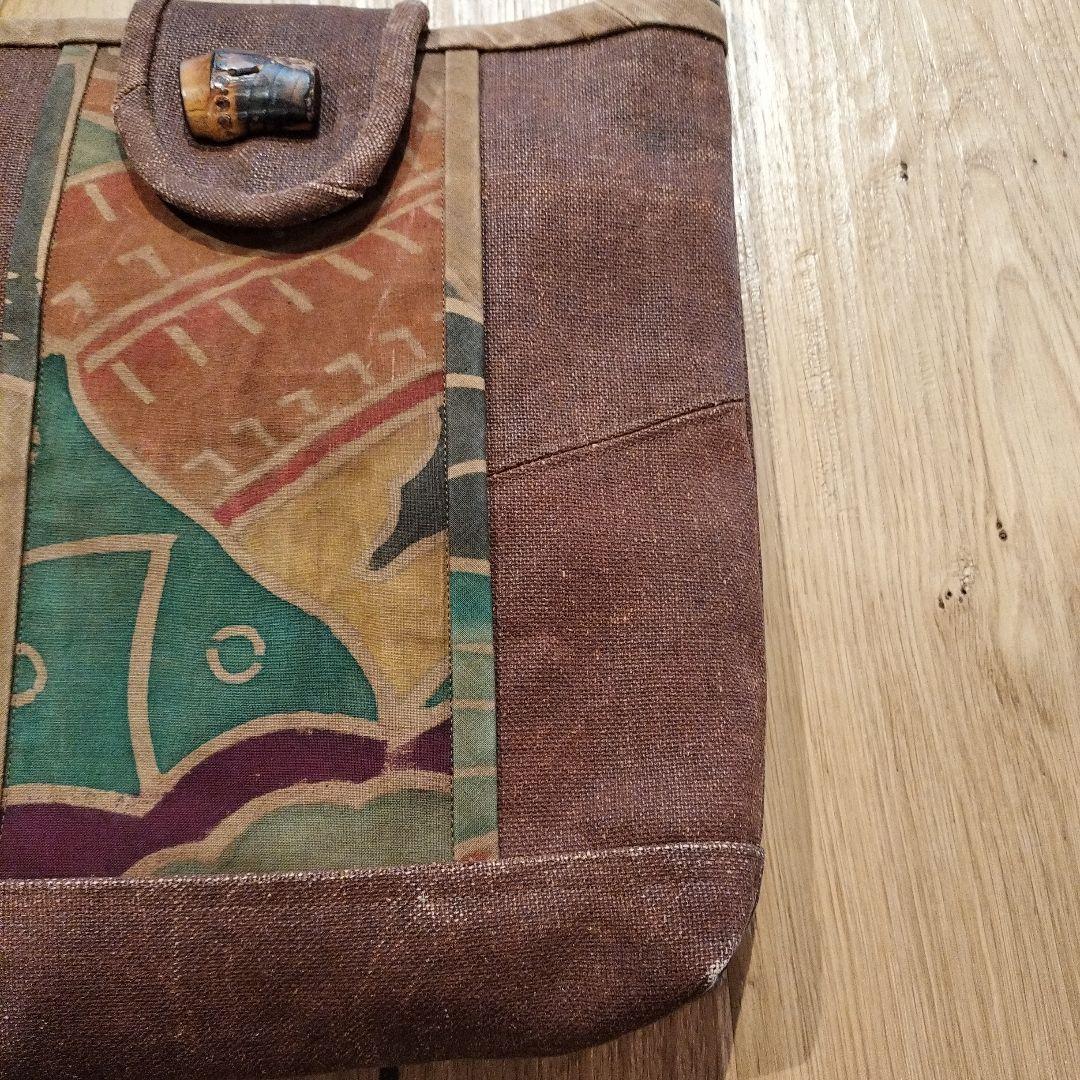 古布 酒袋 大漁旗柿渋染 トートバッグ