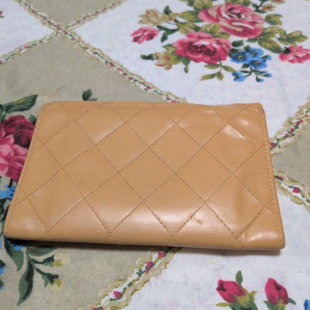 CHANEL ベージュ キルティング ミニ財布