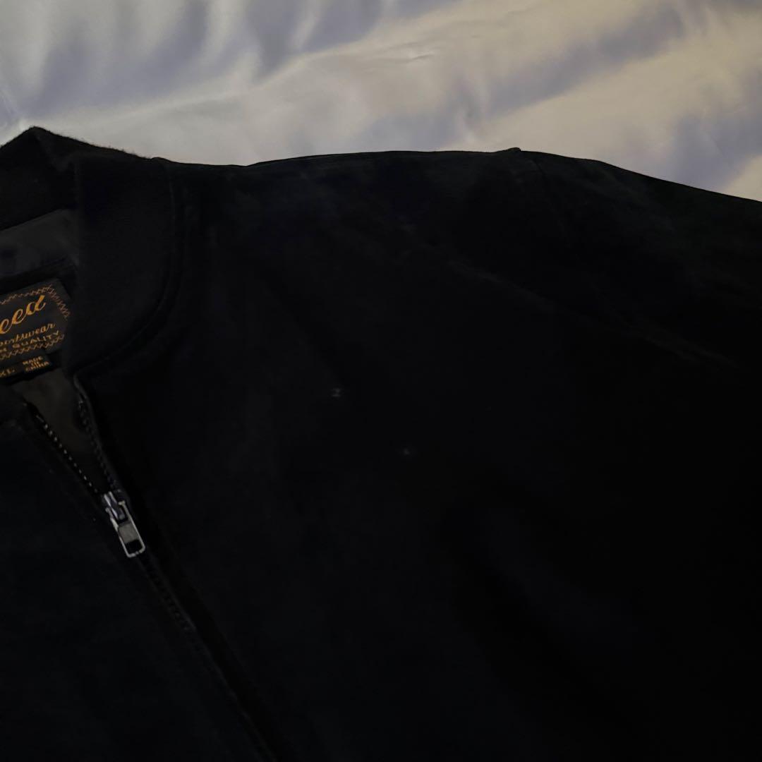 80s vintage ブラック スエードレザー ボンバージャケット ブルゾン