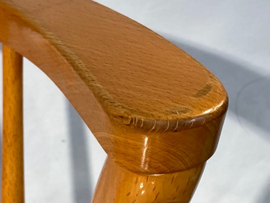 ラスト一点画像76枚 キツツキ ダイニングチェア ナチュラル 昭和56年 アーム