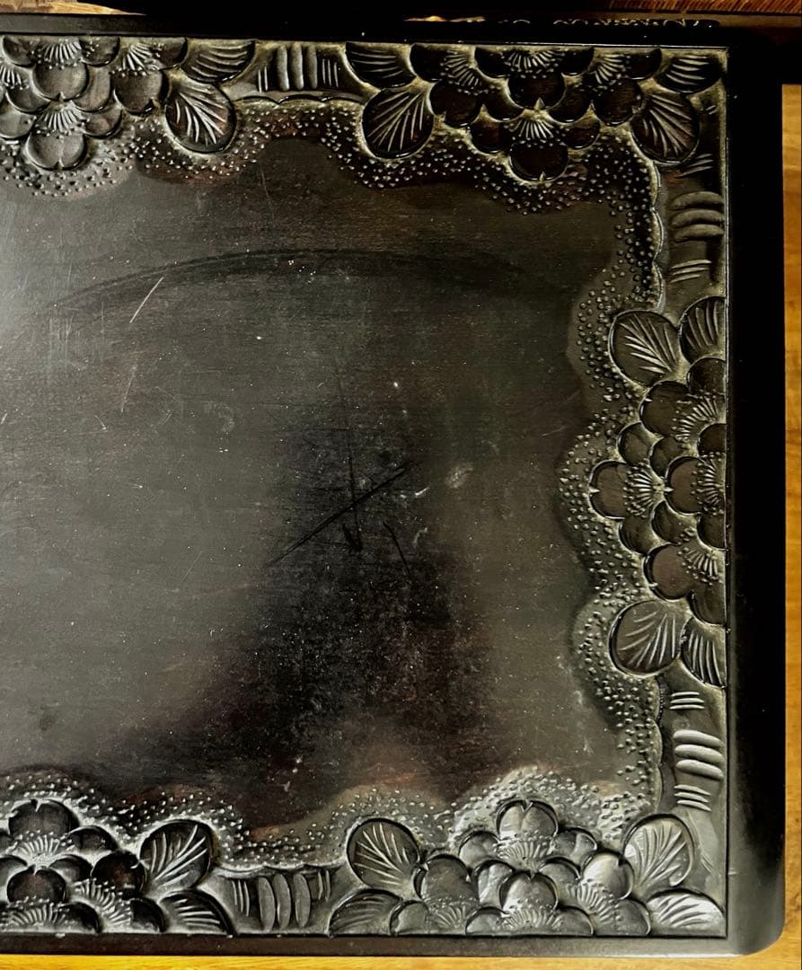 時代古木 希少 高級 軽井沢彫り 伝統職人技 花台 香台 盆栽台