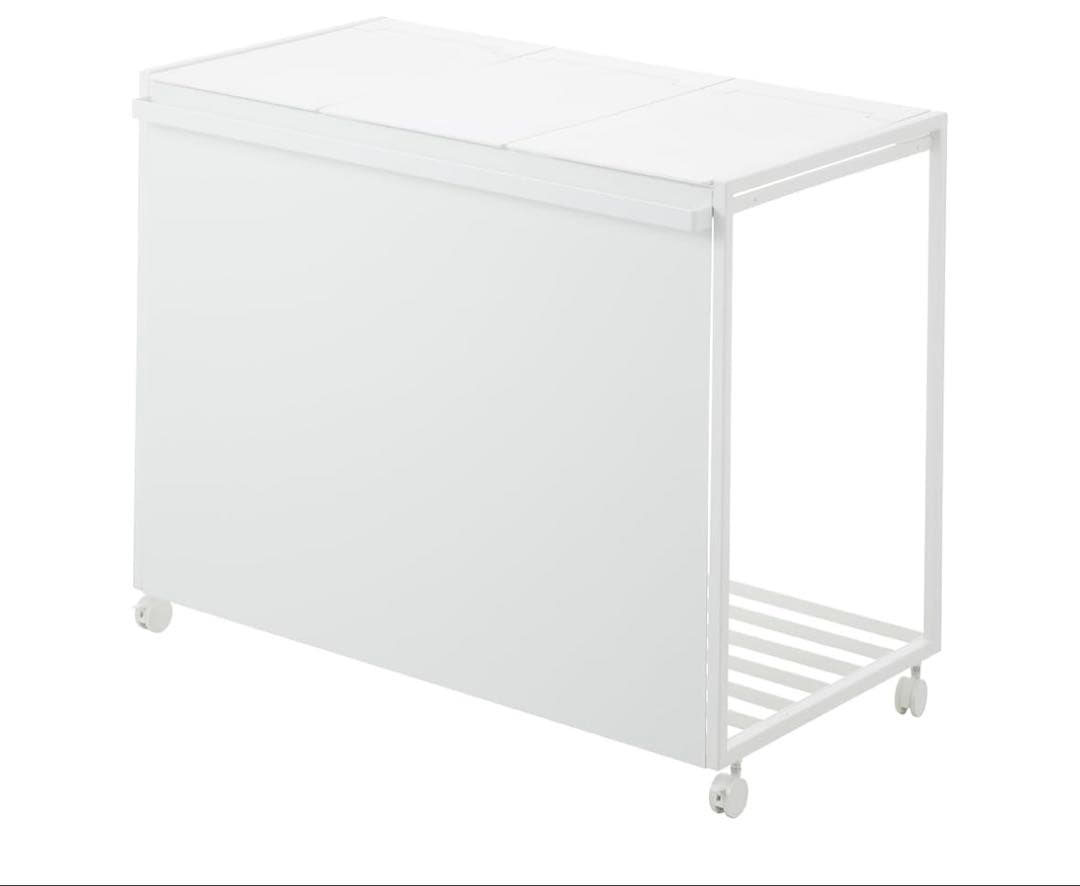 tower ホワイト 3分別ごみ箱 蓋目隠しキャスター付き