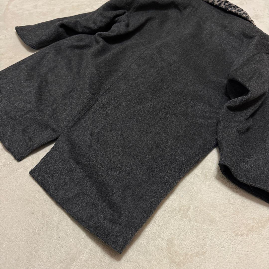 フェンディ　ウールチェスターコート　40 L レオパード　ダブル　ダークグレー