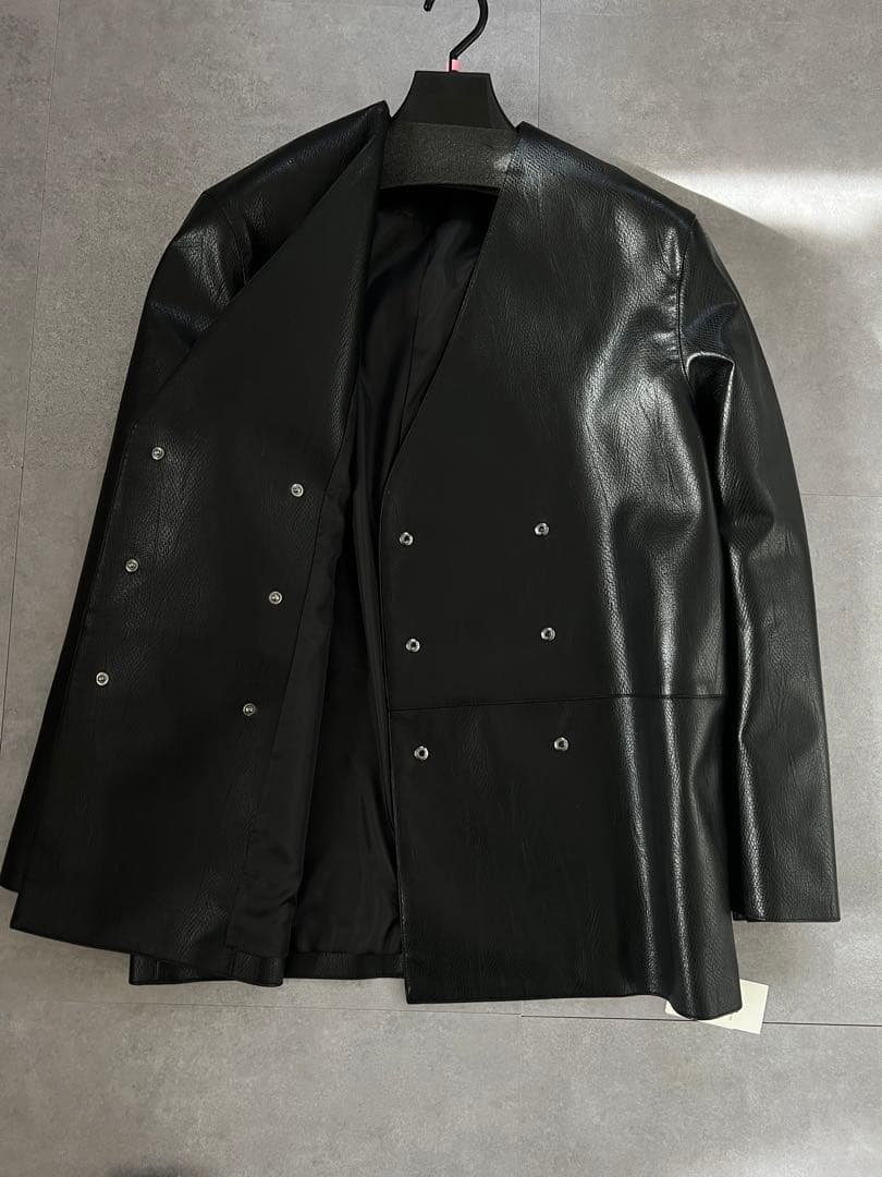 NEAU Collarless Leather Jacket レザー　ジャケット