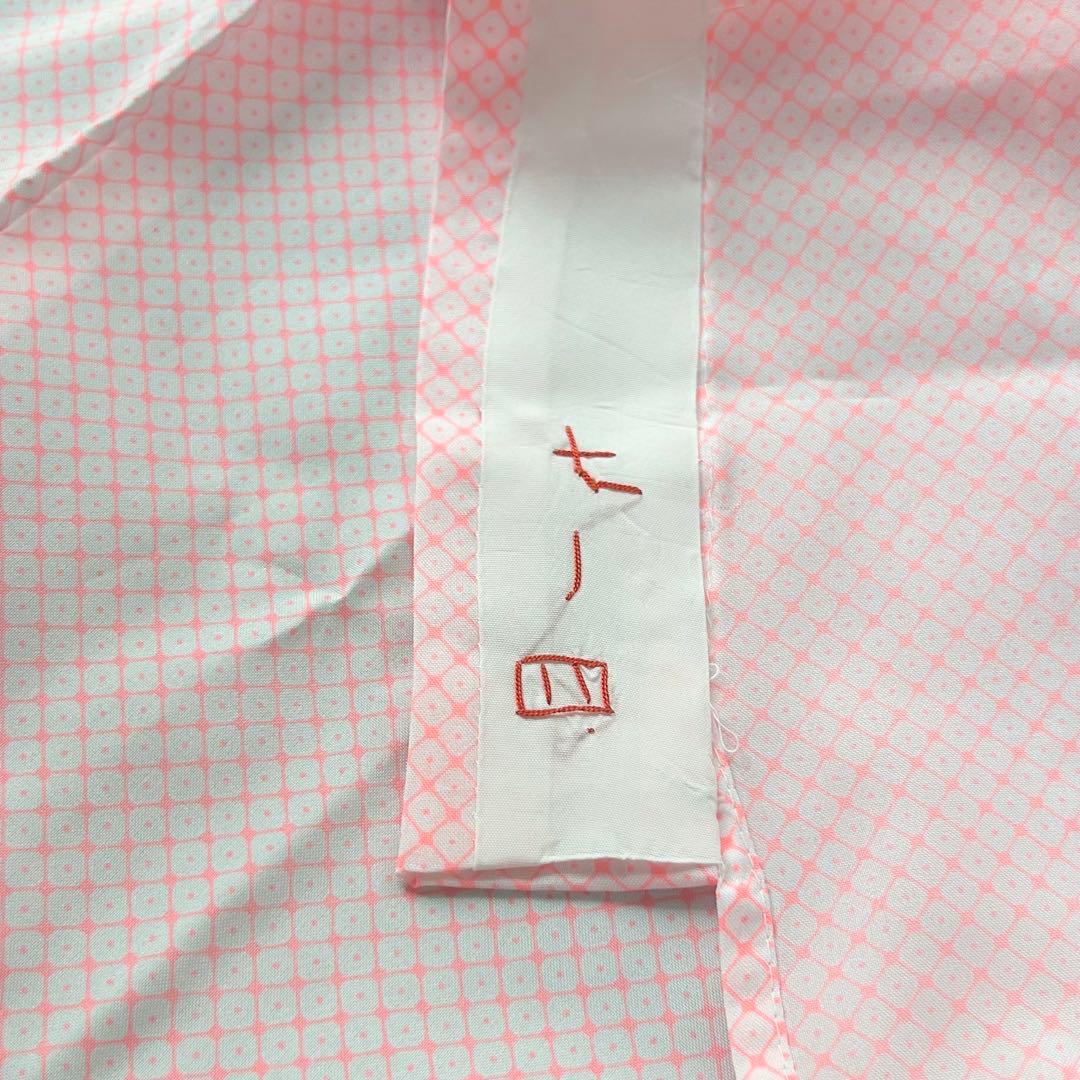 着物　七五三　7歳　女の子　13点　フルセット　オレンジ　グレージュ　格子　花文