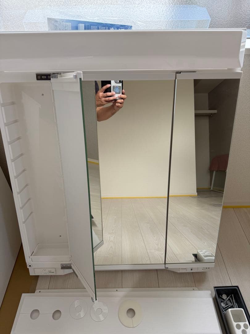 コンパクト洗面台 ミラー付き