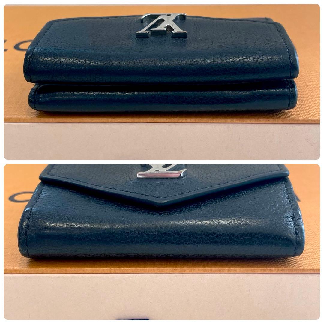 ルイヴィトン ポルトフォイユロックミニ　コンパクト財布　黒　正規品　本物