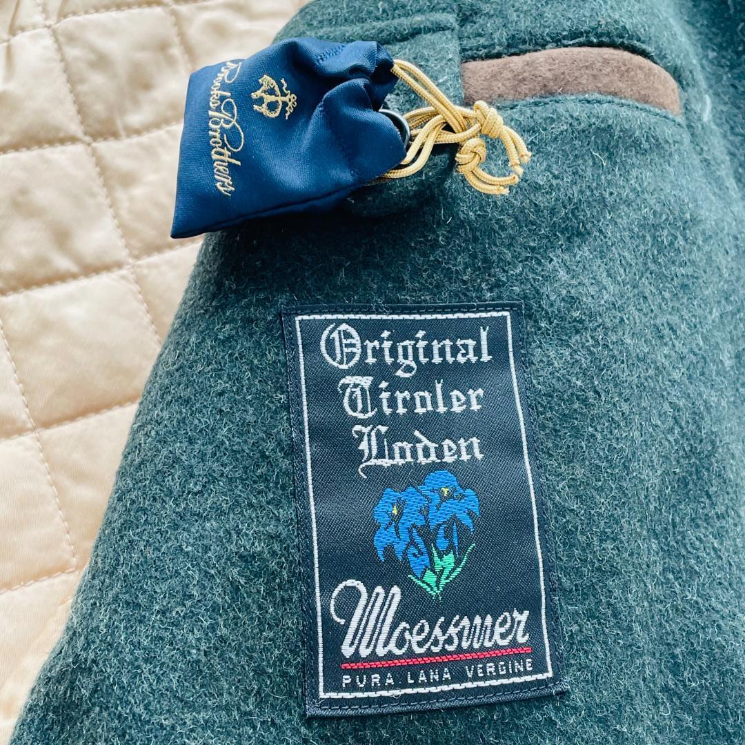 ブルックスブラザーズ ウールコート アウター コーデュロイ襟 M相当 グリーン