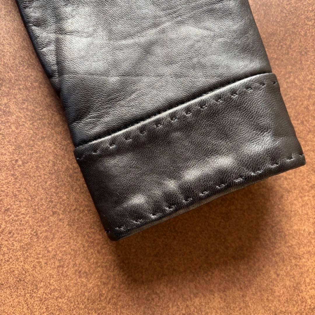 新品 UNTITLED アンタイトル レザージャケット ラム ノーカラー 黒