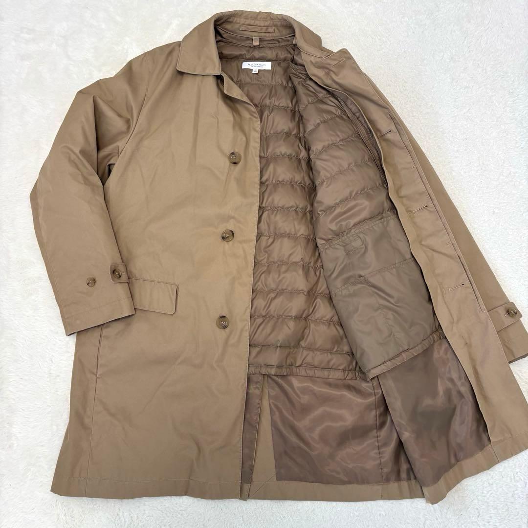 【美品 XL】ユナイテッドアローズ ダウンライナー ステンカラーコート ベージュ