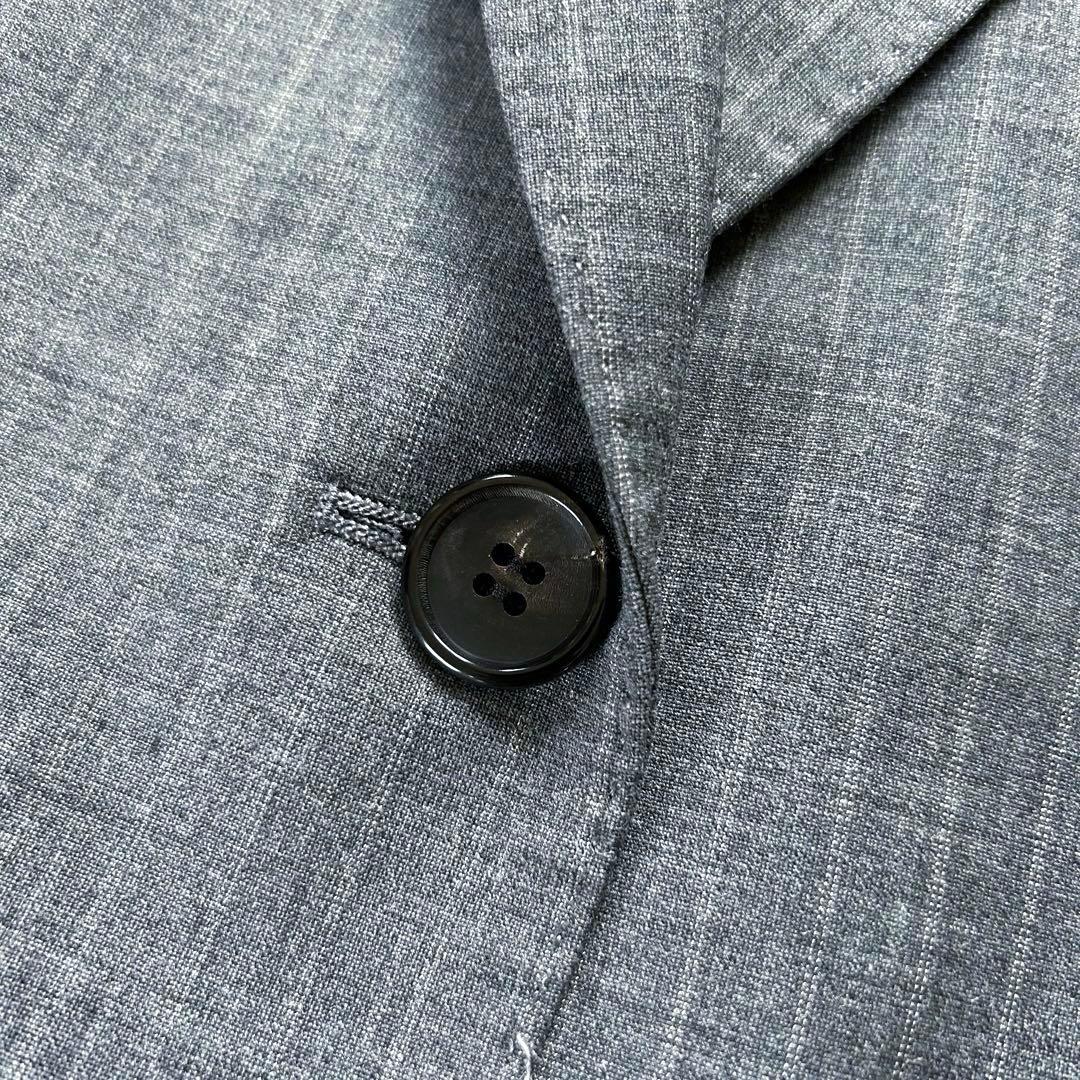 【極美品・大きいサイズ 44】　23区　パンツスーツ　ビジネス　ストライプ　灰色