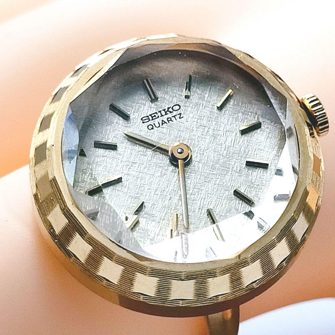 【極美品/電池交換済】SEIKO 希少クォーツ リングウォッチ ゴールド