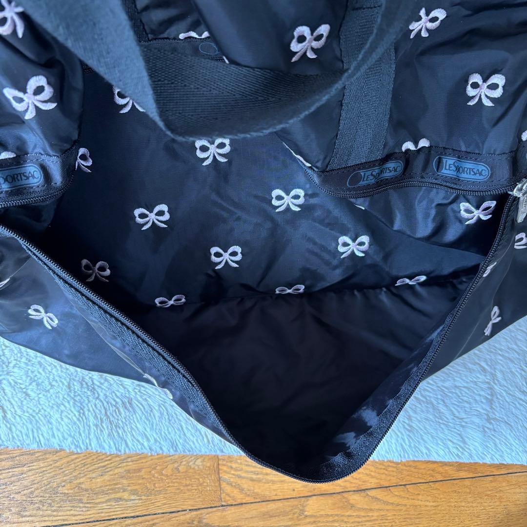 【美品】レスポートサック ボストンバッグ 大容量2way リボン　ショルダー