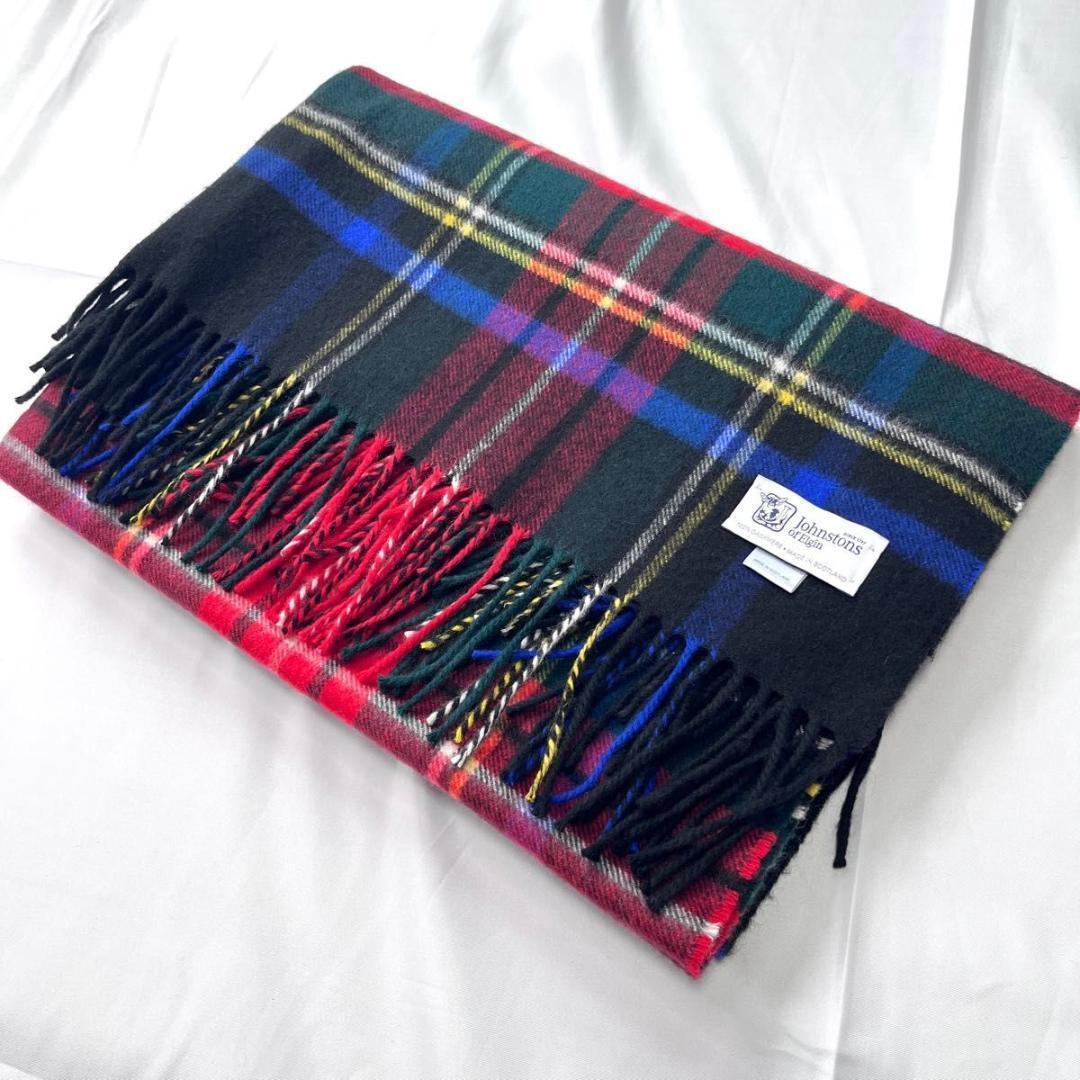 一度使用 ジョンストンズオブエルガンズ　無地　ストール　大判　カシミヤ１００％