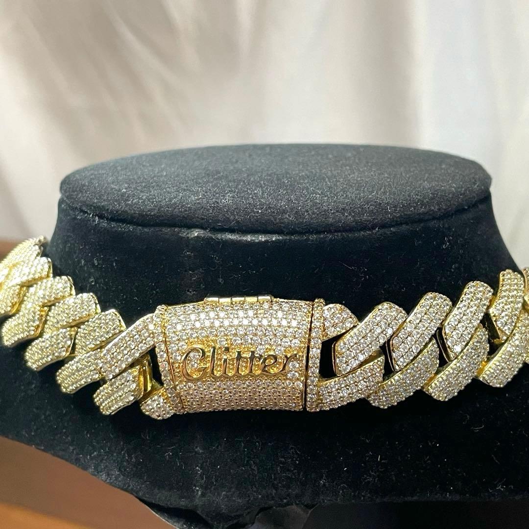 Glitter マイアミチェーン　ゴールド ネックレス 60cm メンズ