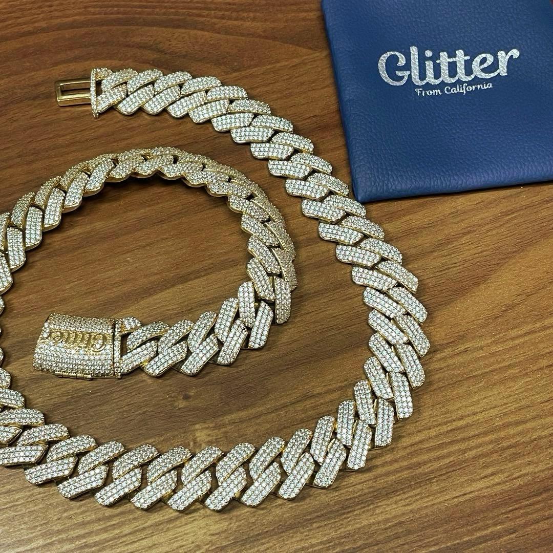 Glitter マイアミチェーン　ゴールド ネックレス 60cm メンズ