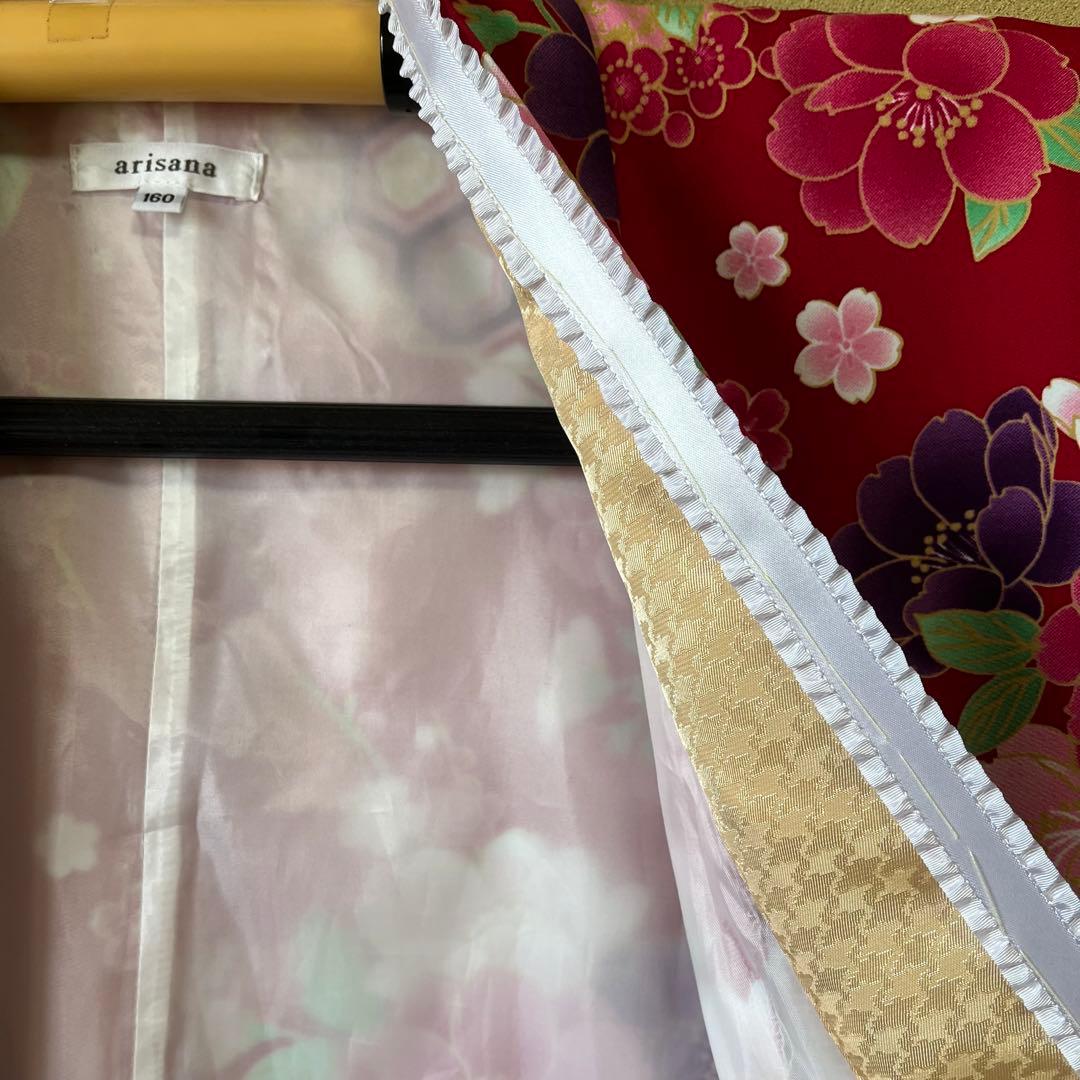 卒業式 袴セット 花柄 赤 160cm アリサナ 着用一回 美品